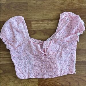 Princess Polly flower button up cropped blouse